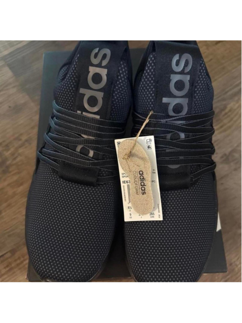 New in box Adidas men’s Cloudfoam black sneakers size US 9 #running #athletic